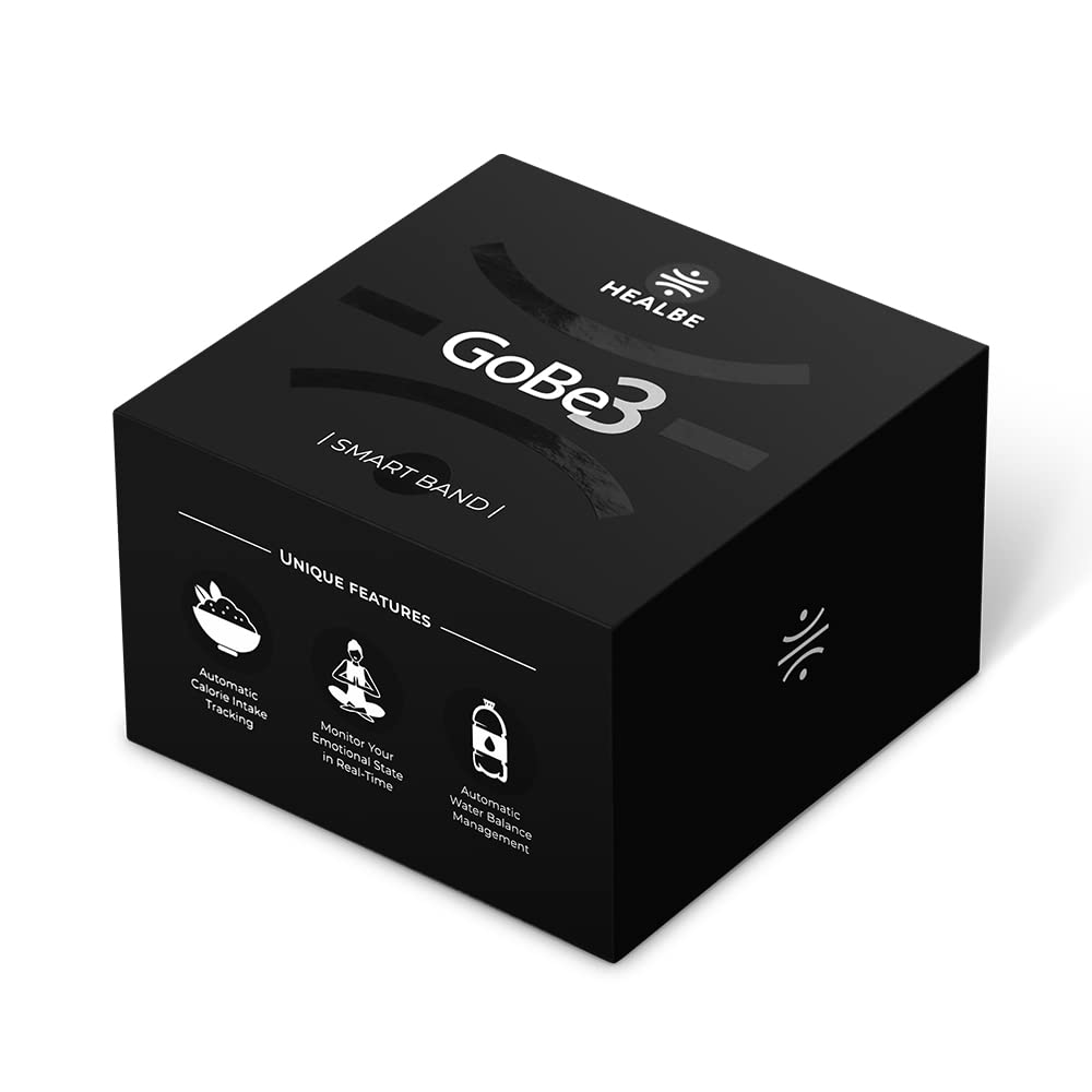 Healbe GoBe3 Smart Watch Fitness Tracker Calorie Intake and Burn, Sleep, Hydration, Stress, and Resting Heart Rate Monitor for Optimal Health. iOS and Android App. Track 9 Health parameters