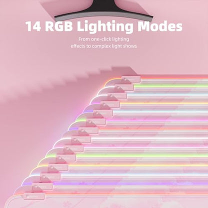 Pad Gaming: Pink RGB LED Gaming Mouse Pad 14 Modes Glow – Side View