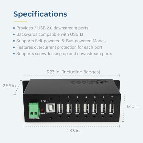 Coolgear Industrial 7 Port USB 2.0 Hub – In Use