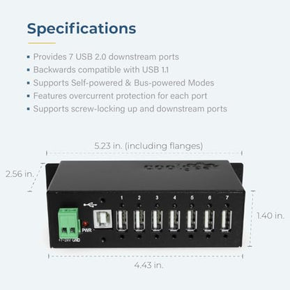 Coolgear Industrial 7 Port USB 2.0 Hub – In Use