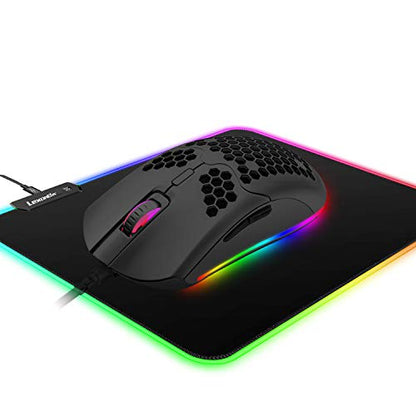 Mouse RGB: LexonElec AJ390 Gaming Mouse and Mousepad Combo – Front View
