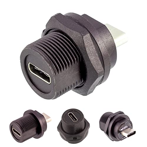 Female Axawibe: Axawibe 5 Pcs Panel Mount USB Type C Female – Side View