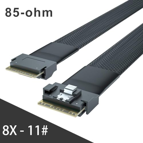 SFF-8654: H!Fiber.com 24G Internal SFF-8654 to SFF-8654 – Side View