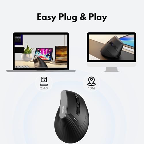 Mouse Uineer: Uineer Vertical Mouse Wireless 2.4G – Side View