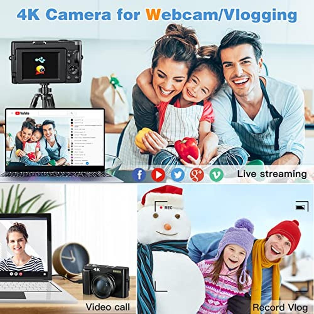 Camera Digital: 4K Autofocus Anti-Shake 48MP Vlogging – Packaging