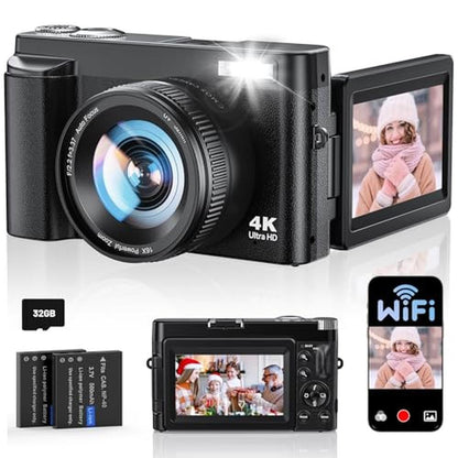 Camera Digital: 4K WiFi Autofocus 64MP Vlogging Camera – Front View