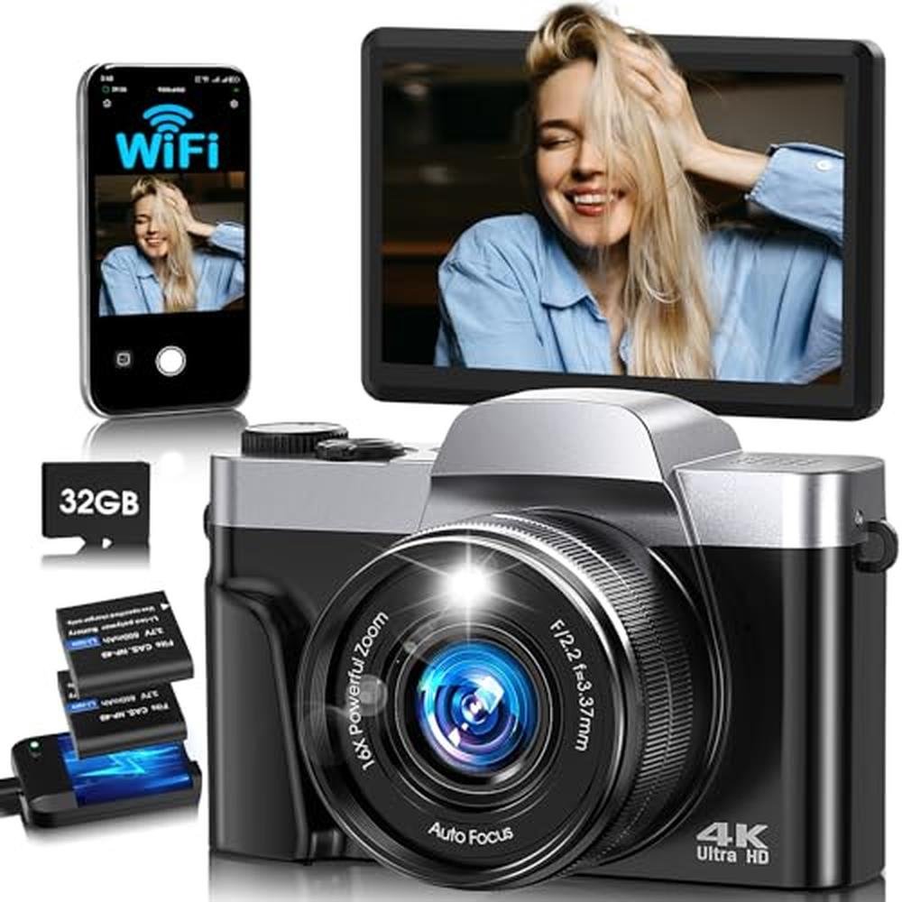 Camera Digital: 4K WiFi 64MP Autofocus Vlogging Camera – Front View