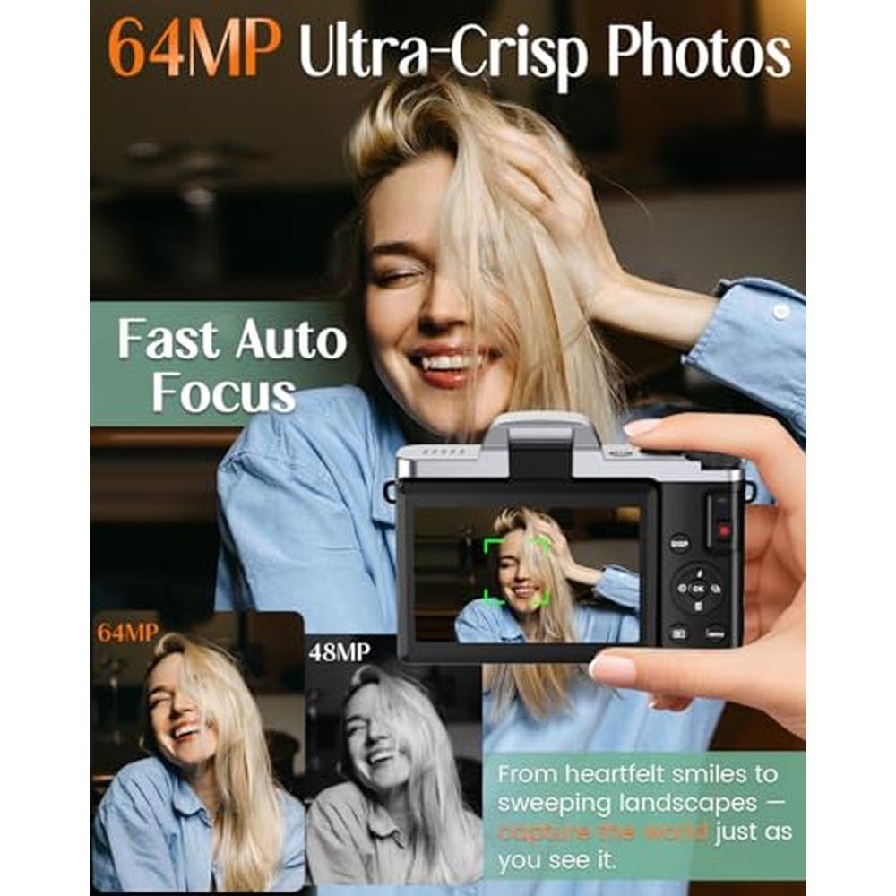 Camera Digital: 4K WiFi 64MP Autofocus Vlogging Camera – Close-up Detail