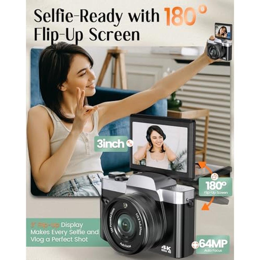 Camera Digital: 4K WiFi 64MP Autofocus Vlogging Camera – Packaging