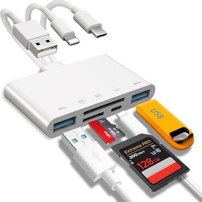 Reader Memory: 5-in-1 Memory Card Reader USB OTG Adapter – Front View