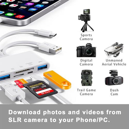 Reader Memory: 5-in-1 Memory Card Reader USB OTG Adapter – Side View