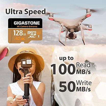 Micro SD Card: GIGASTONE 128GB 5 Years Data Recovery 4K – Side View