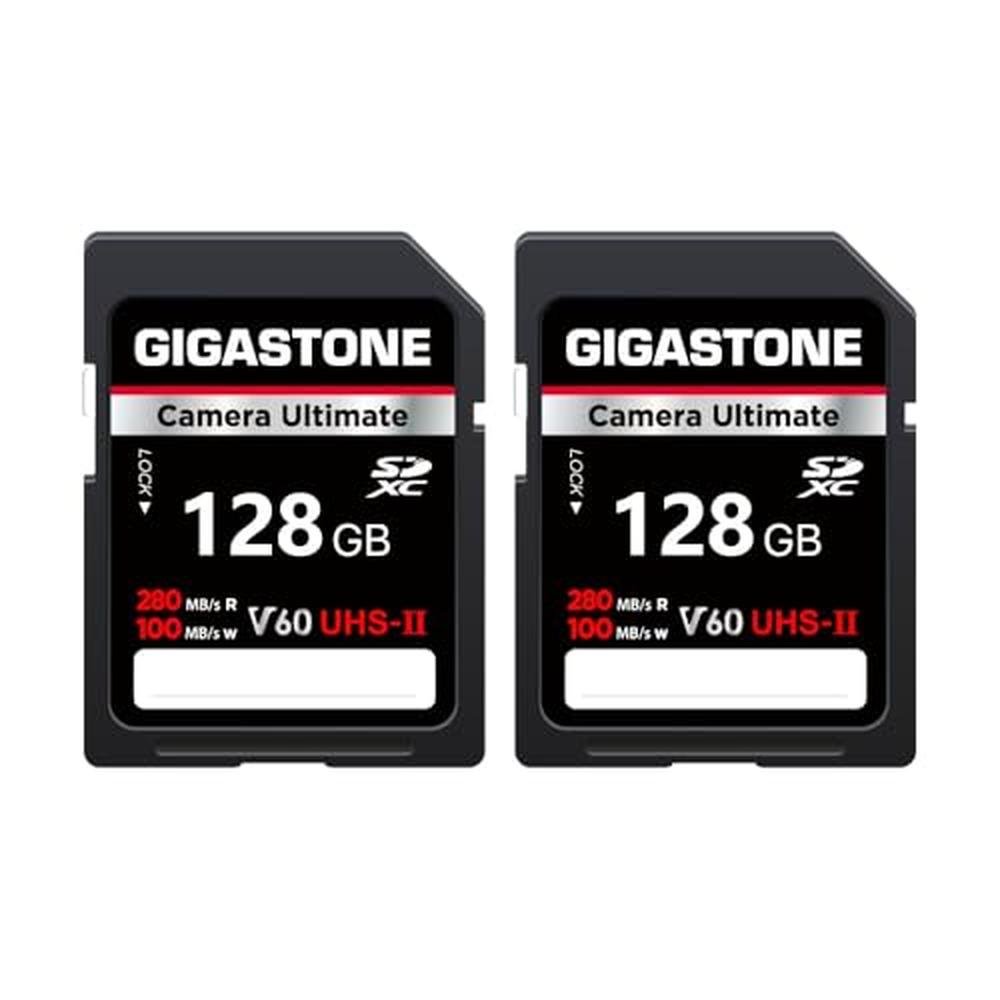 5 Years Data Recovery: GIGASTONE 128GB SD Card 2-Pack – Front View