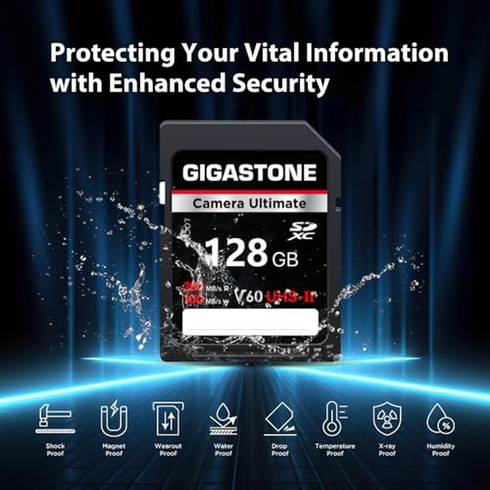 5 Years Data Recovery: GIGASTONE 128GB SD Card 2-Pack – Packaging