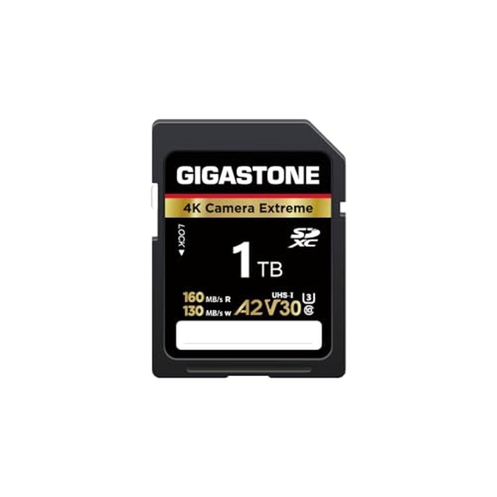 SD Card: GIGASTONE 1TB 4K Camera Extreme A2 V30 U3 C10 – Front View