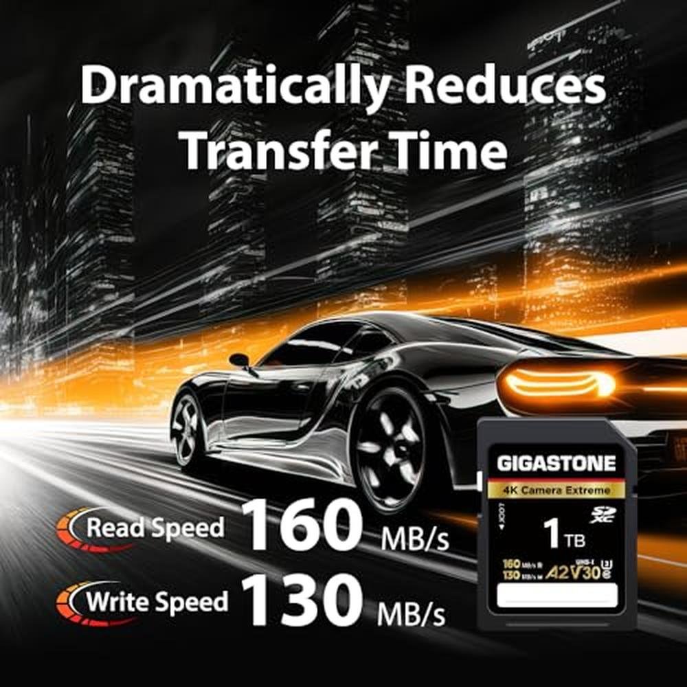 SD Card: GIGASTONE 1TB 4K Camera Extreme A2 V30 U3 C10 – Close-up Detail