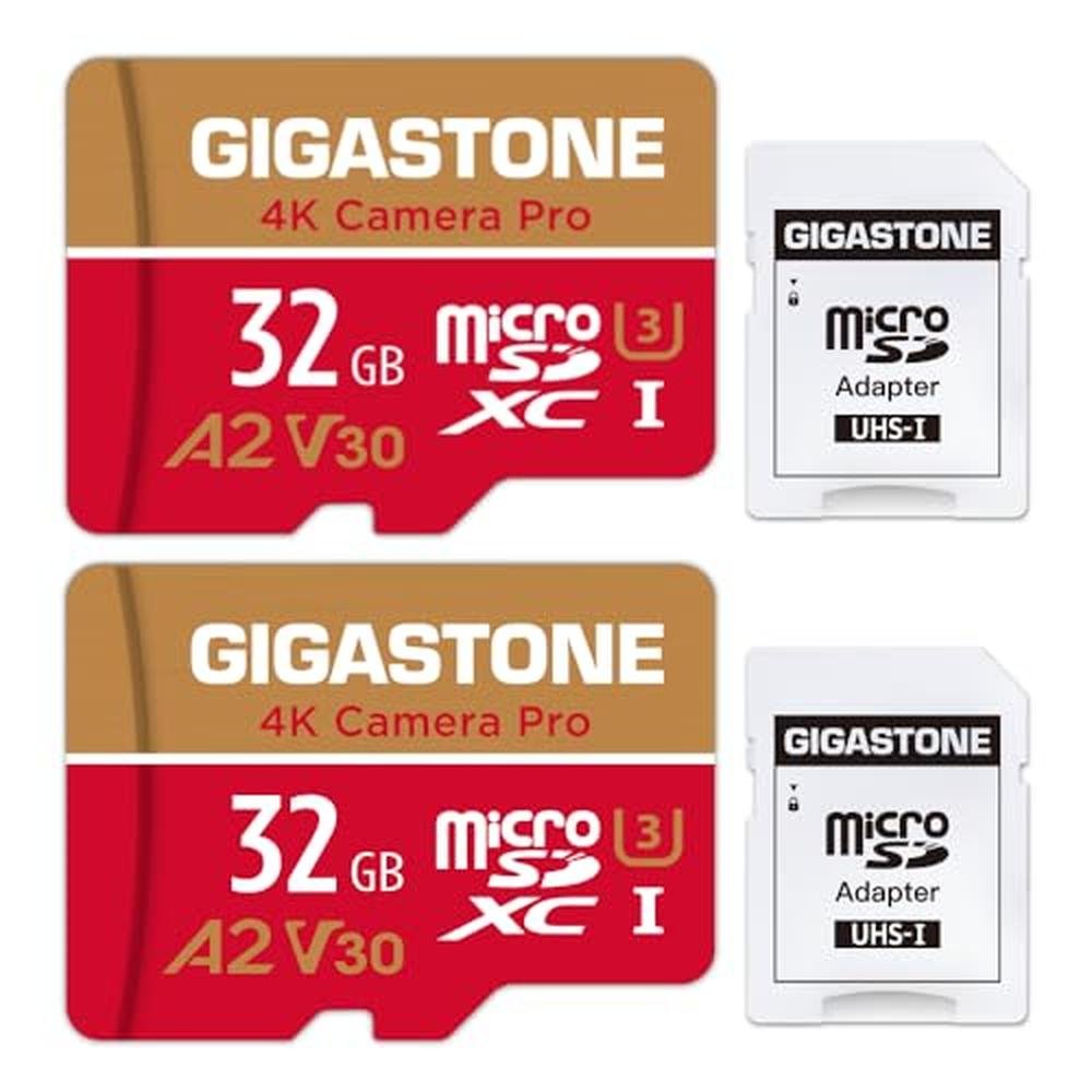 Micro SD Card: GIGASTONE 32GB 2-Pack – Front View