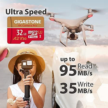 Micro SD Card: GIGASTONE 32GB 2-Pack – Side View