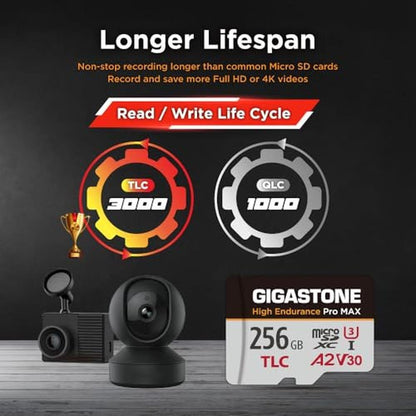 Micro SD Card: GIGASTONE 256GB TLC High Endurance Pro Max – In Use