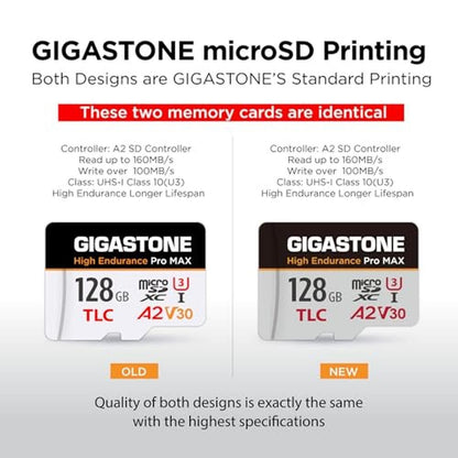 5 Yrs Free Data Recovery: GIGASTONE 128GB Micro SD Card TLC – Side View