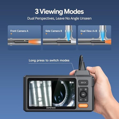 Sewer Inspection Camera: DEPSTECH 50FT 1080P Dual Lens – Side View