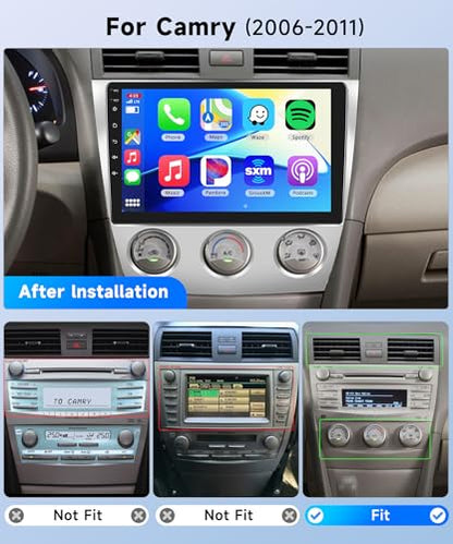 2+64G Car Stereo for Toyota Camry 2006-2011 (Manual A/C) – Side View