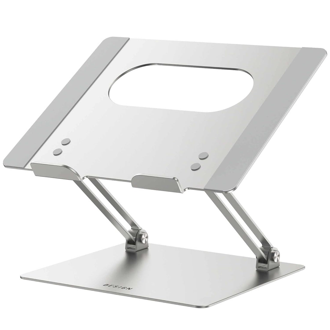 Besign LS10 Aluminum Laptop Stand, Ergonomic Adjustable Notebook Stand, Riser Holder Computer Stand Compatible with Air, Pro, Dell, HP, Lenovo More 10-15.6" Laptops, Silver
