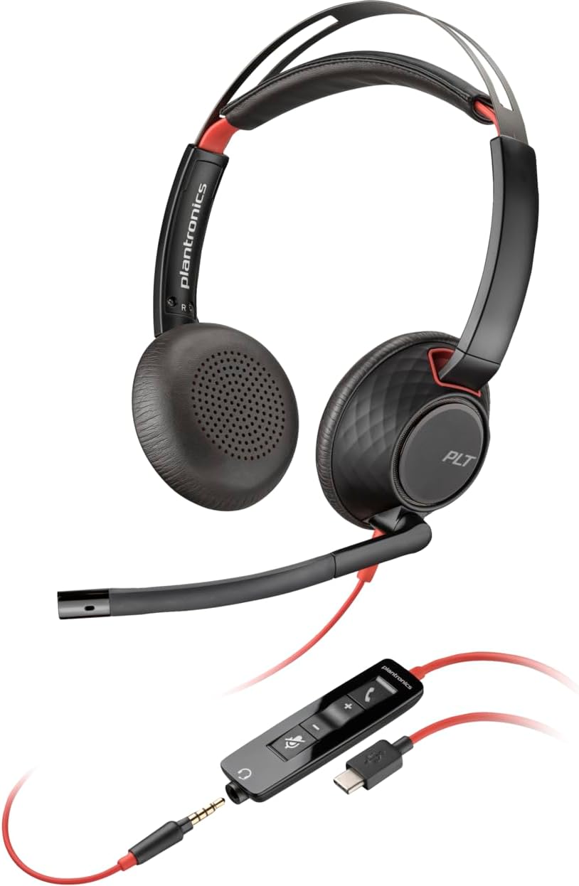 Plantronics Poly Blackwire 5220 Stereo USB-C Headset + – Front View