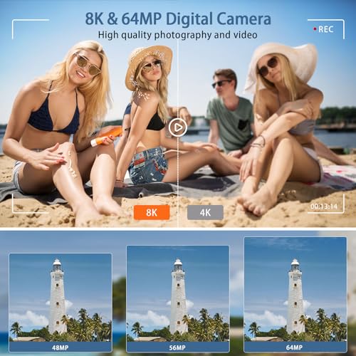 Digital Camera: 8K WiFi 64MP Vlogging Camera for YouTube – Side View