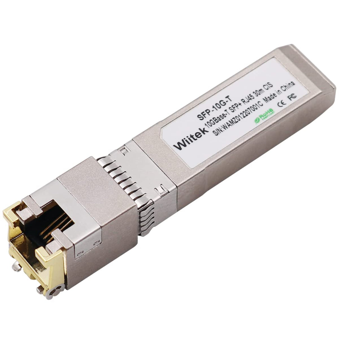 Wiitek SFP+ to RJ45 Copper Modules, 10GBase-T Transceiver Compatible for Cisco SFP-10G-T-X, Ubiquiti, Netgear, Mikrotik, Unifi (Cat 6a/7 or Better, 30-Meter)