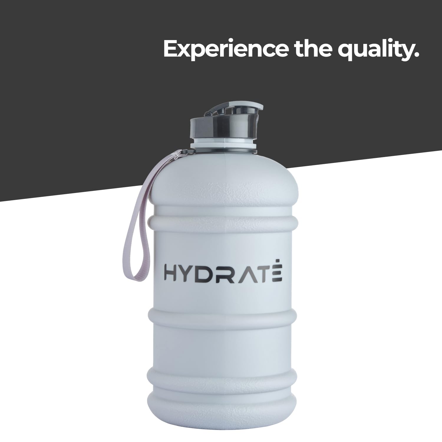 HYDRATE XL Jug 2.2 Litre Water Bottle - BPA Free, Flip Cap, Ideal for Gym - Colour Options (Matte Grey)