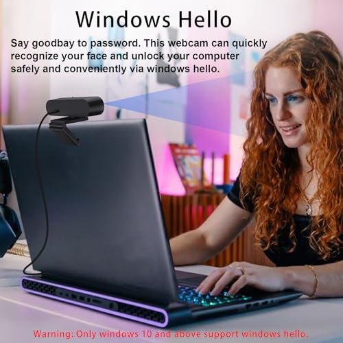 Webcam Moertek: MOERTEK 2K QHD Webcam with Windows Hello – Front View