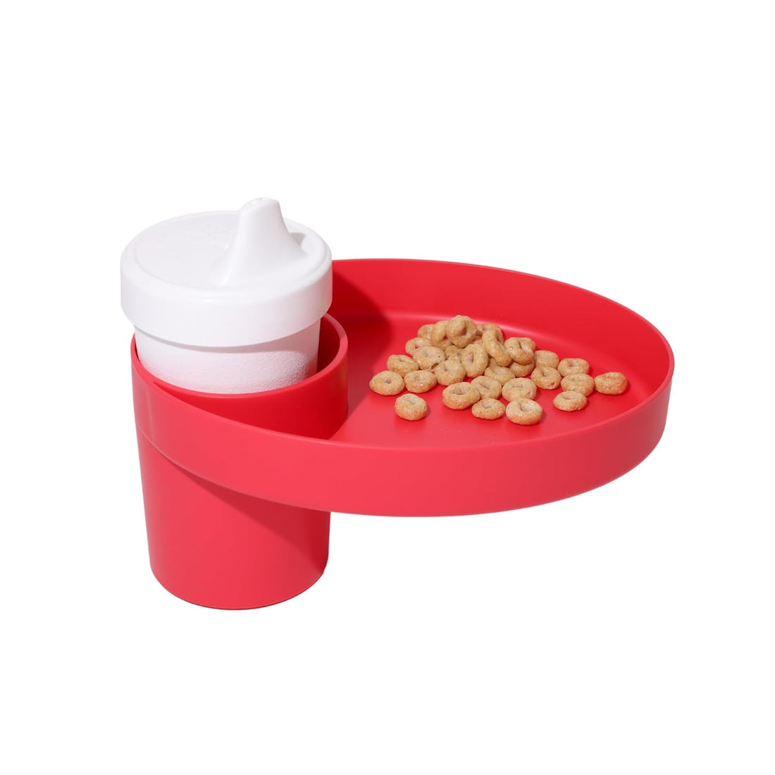 My Travel Tray/Oval - USA Made. Extend Your Current Cup Holder to Hold Your Cup Plus a Tray for Snacks, Toys and Accessories. Enjoyed by Toddlers, Kids and Adults! (Coral Red)