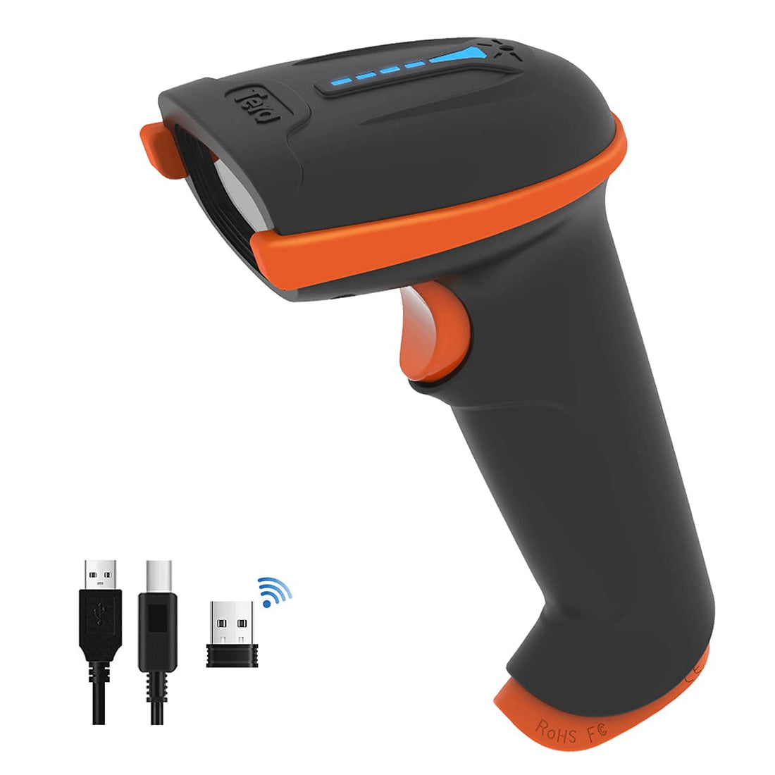 Tera Barcode Scanner Wireless and Wired 1D 2D QR Digital Printed Bar Codes Reader Portable Handheld Barcode Scanner Compact with Magic Diamond Accurate Rapid Aiming System and Vibration Alert