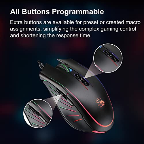 Bloody P81s: A4Tech Optical Gaming Mouse with Light Strike – Side View
