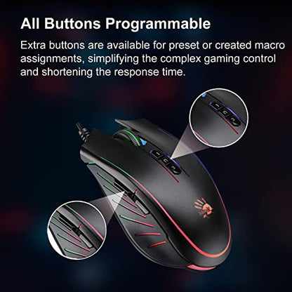 Bloody P81s: A4Tech Optical Gaming Mouse with Light Strike – Side View