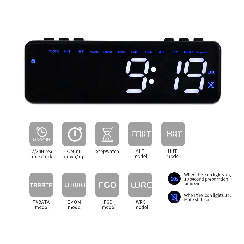 GAN XIN ABS Plastic Mini Interval Timer Fitness Battery Powered Timer Clock Countdown Timer with Button Control