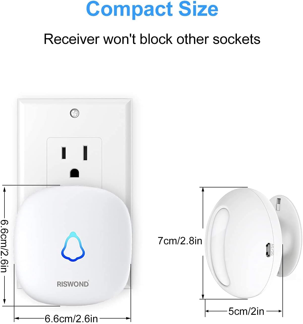 Wireless Motion Sensor Door Chime: Business Entry Doorbell – Side View