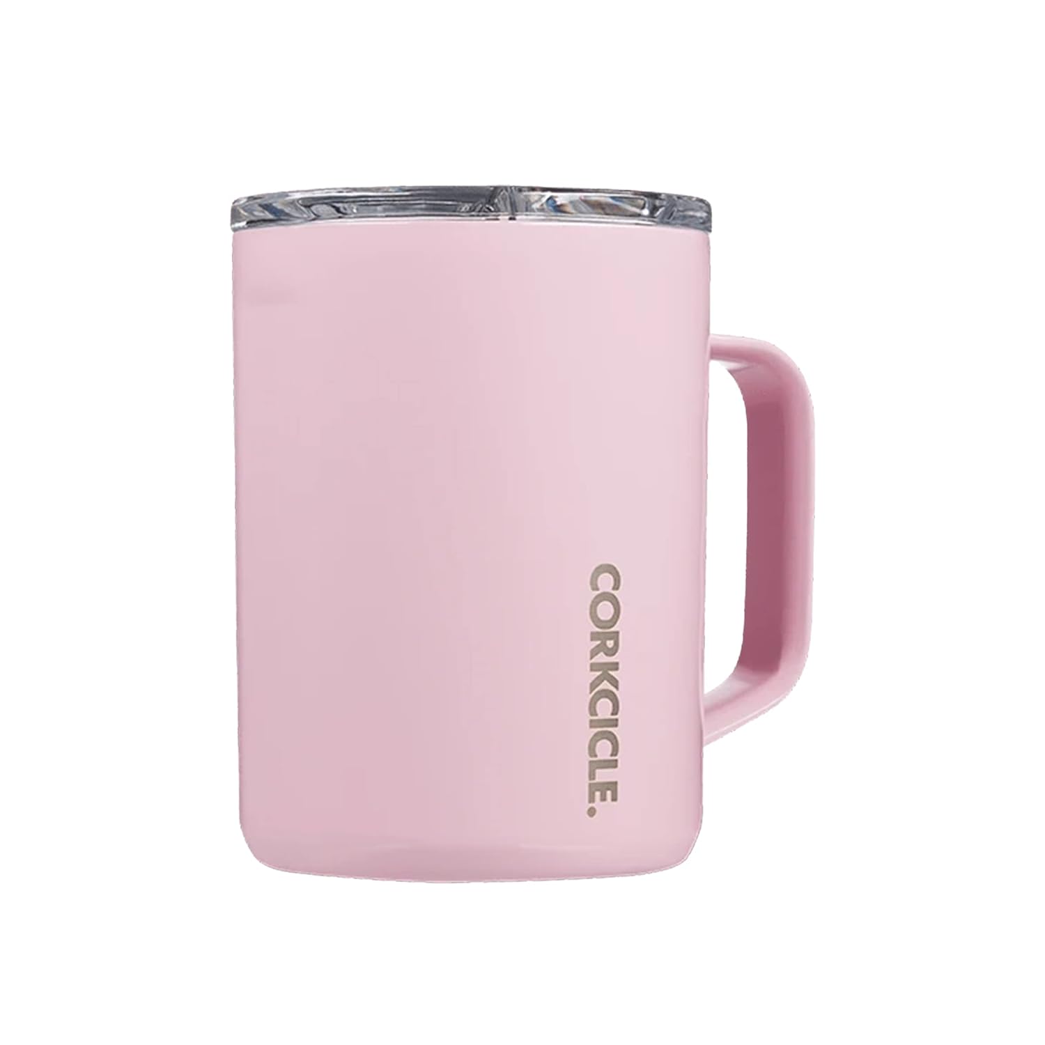 Corkcicle Coffee Mug, Insulated Travel Coffee Cup with Lid, Stainless Steel, Spill Proof for Coffee, Tea, and Hot Cocoa, Rose Quartz 16 oz