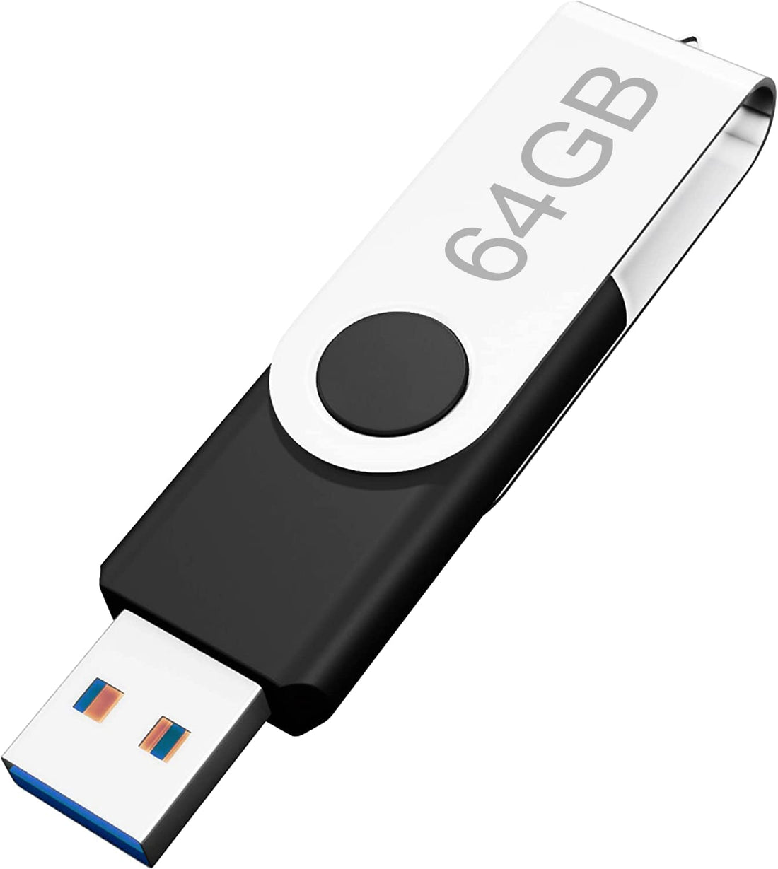 64GB USB Flash Drive, Portable Metal Drive 64GB, Ultra-Speed Small Spinning USB Drive Compatible with Computer/Laptop