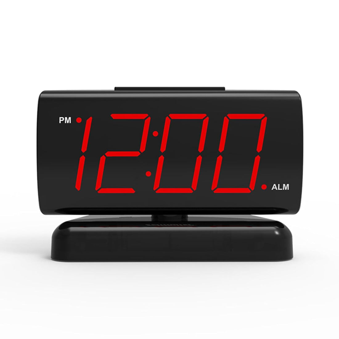 Yuehuam Digital Alarm Clock for Bedroom, Electronic Desktop Clock with Swivel Base, 2- Level Brightness and Volume 9 Min Snooze Alarm Clock for Boy Girl Senior Teens Elderly