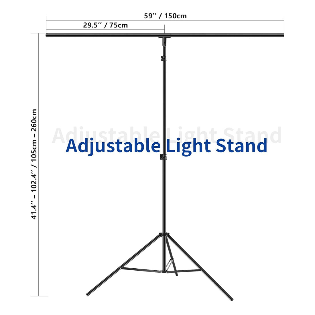 NEEWER T-Shaped Background Backdrop Support Stand Kit, 8.5ft/2.6m Tall Adjustable Tripod Stand and 5ft/1.5m Wide Crossbars with 6 Spring Clamps and 1 Carrying Bag for Studio Photo Video Photography