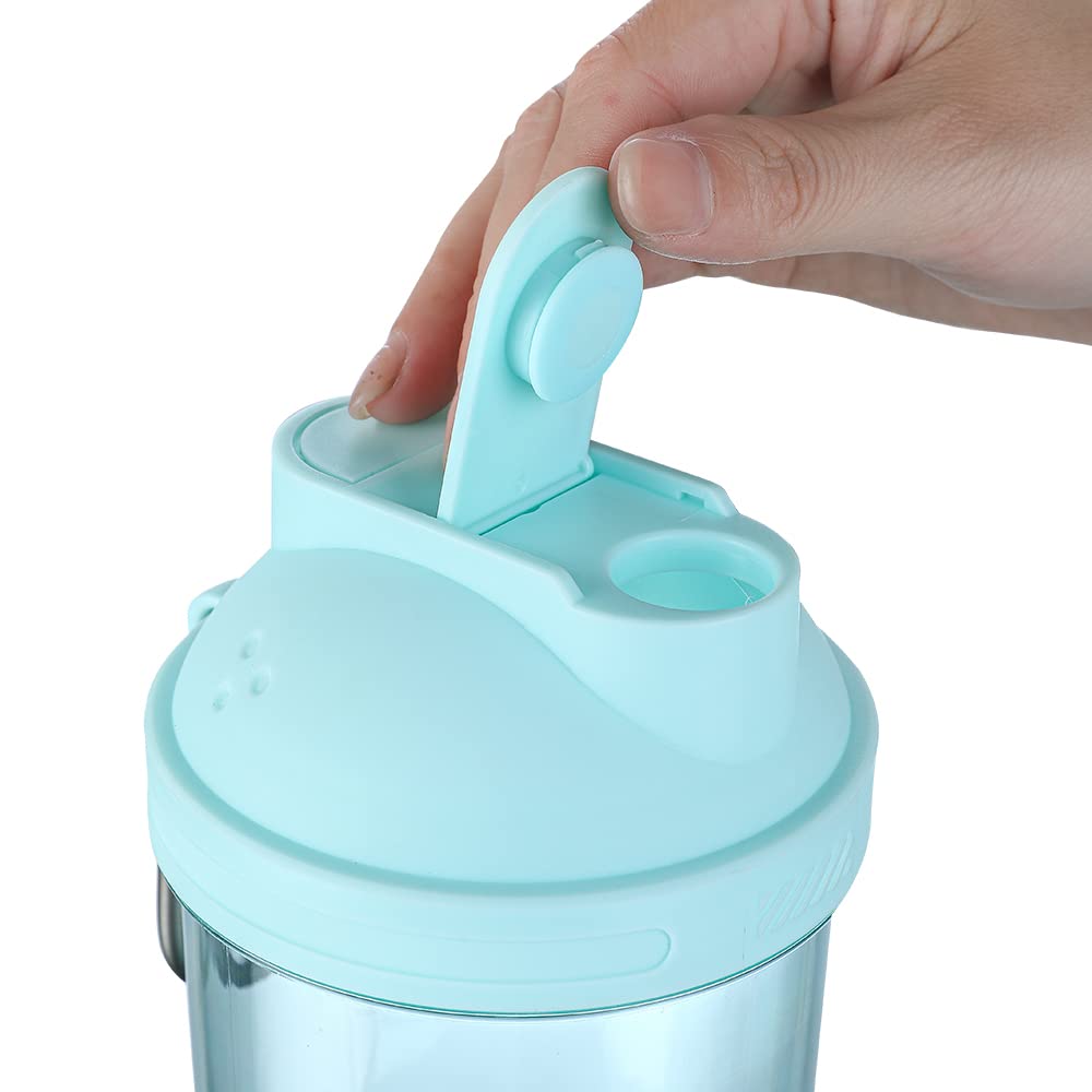 Electric Shaker Bottle, 22Oz Shaker Bottles For Protein Mixes, USB-Rechargeable Protein Shakes, Powerful Electric Blender Bottles For Protein, Coffee, Milkshakes (V4 Blue)