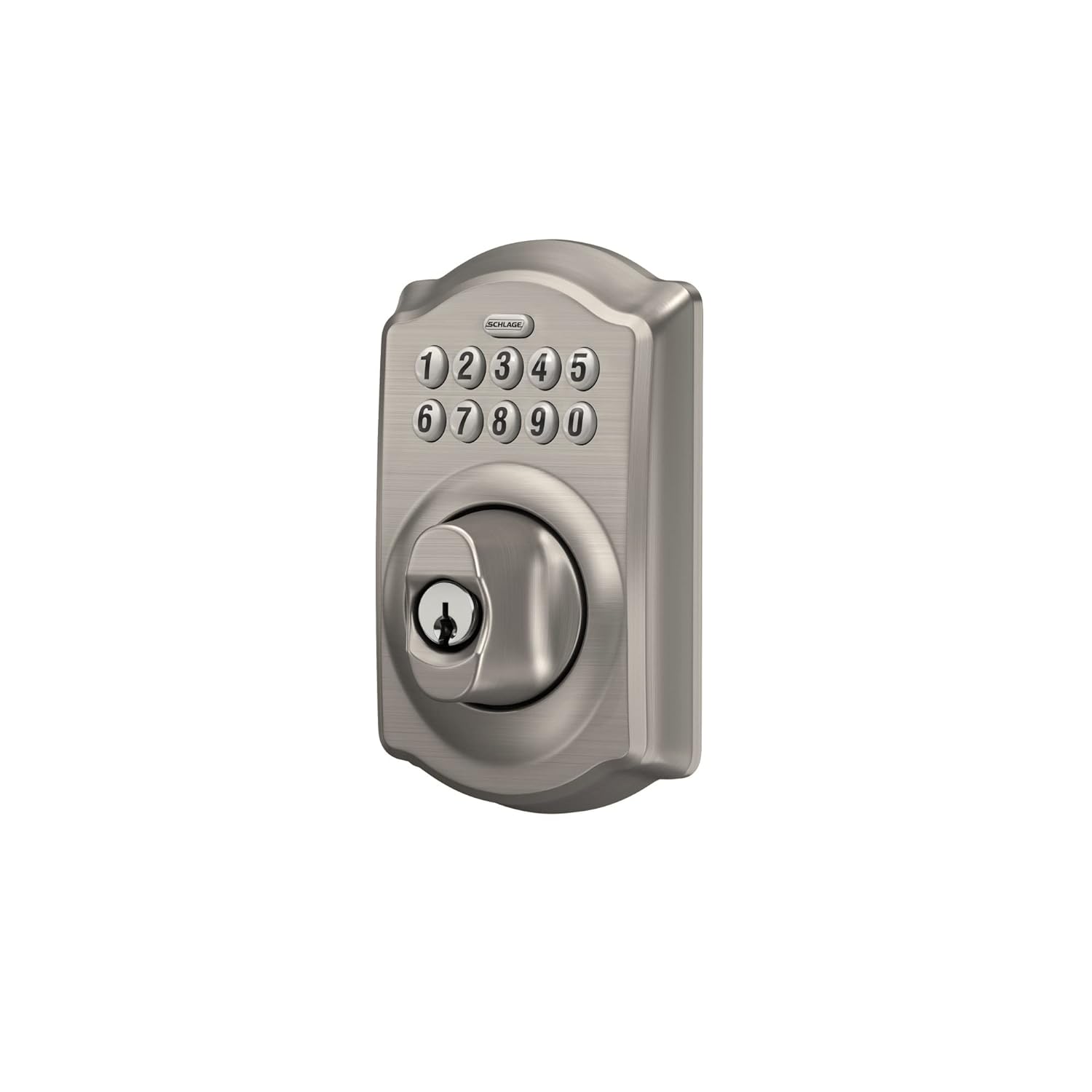 Schlage BE365VCAM619 Camelot Keypad Deadbolt, Satin Nickel