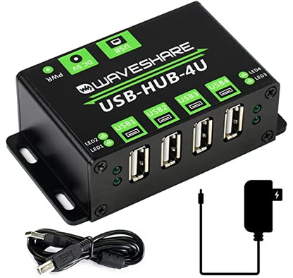 Industrial Grade USB Hub: Extend 4X USB 2.0 Ports – Front View
