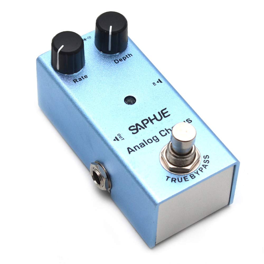 SAPHUE Analog Chorus Guitar Effects Pedal Effect Pedals Rate/Depth Knob with Steel Metal Shell Mini Single Type Dc 9V with True Bypass Switch for Multi Electric Guitar Kit