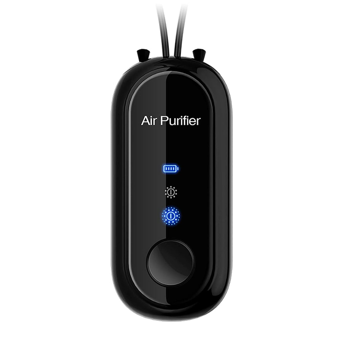 Personal hanging neck air purifier, portable mini negative ion air generator, rechargeable with USB, can purify tiny particles, pollen, smoke in the air, without filter(Color:Black)