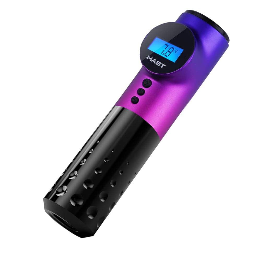 Mast Archer Wireless Tattoo Machine Rotary Pen Style Supply Coreless Motor 2,000mAh Battery Power (3.5mm Stroke Gradient Purple)