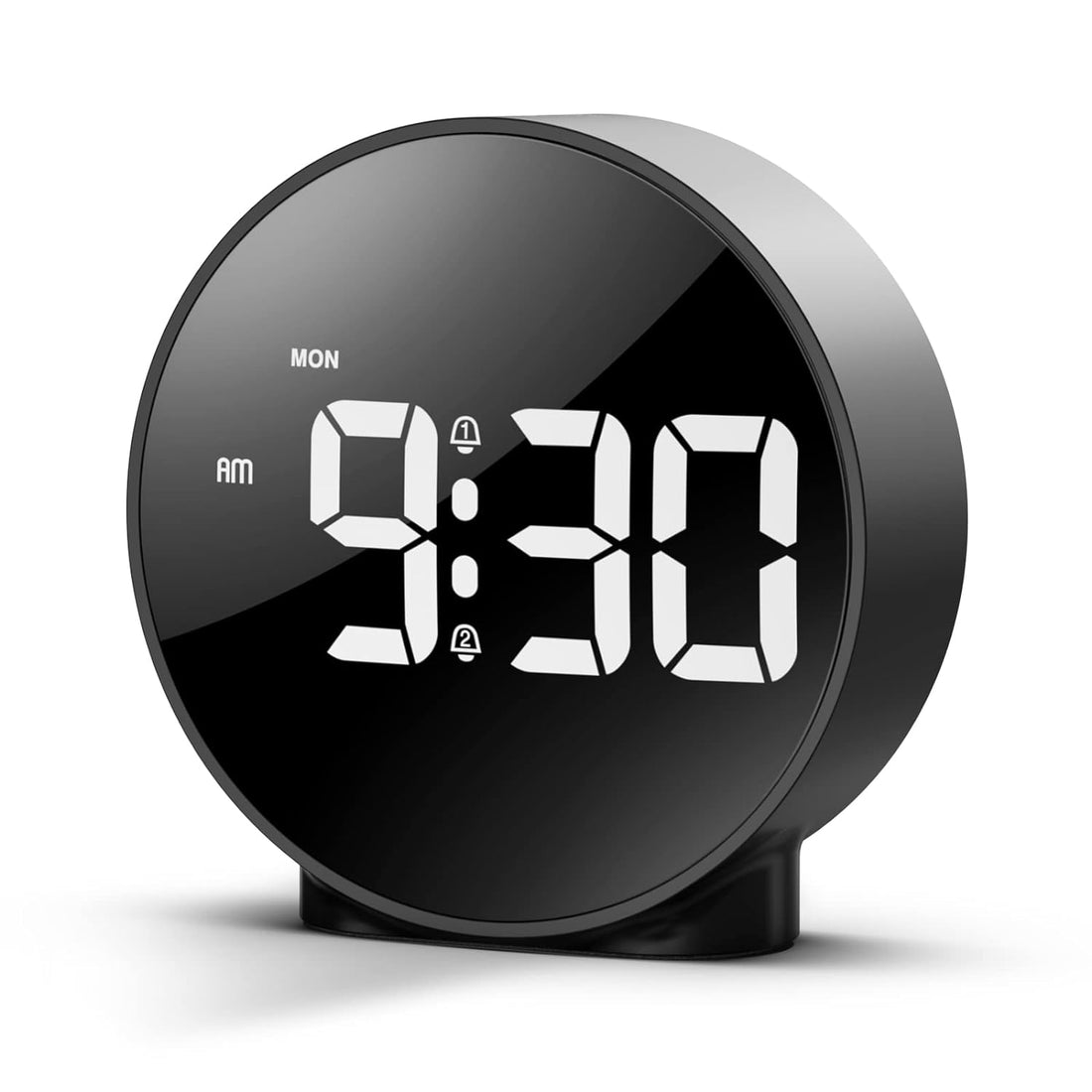 AMIR Digital Alarm Clock, New LED Clock, Small Electronic Clock with 2 Alarms, Snooze, Dimmable Alarm Days Set 12/24H Display, Bedside Clock for Home (Battery / Adapter not Included)