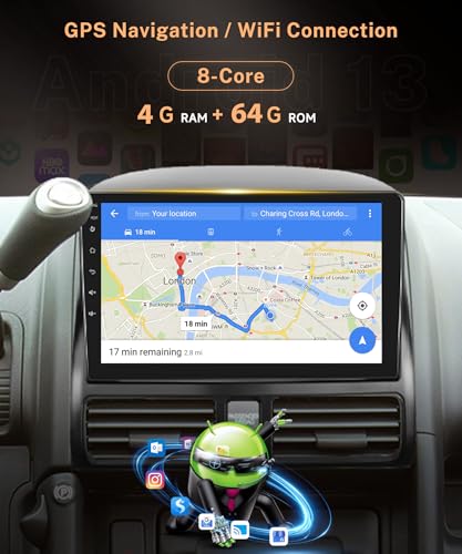 8 Core 4G+64G Android 13 Car Radio for Honda CRV 2002-2006 – In Use